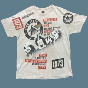 Delta Pink Floyd Dark Side Of The Moon AOP Beige Band Tee T-Shirt Men's Size XL